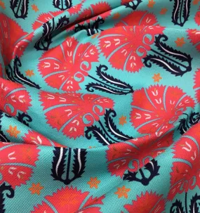 Uzbek Ornamental Flower Patterned Fabric SCB-157