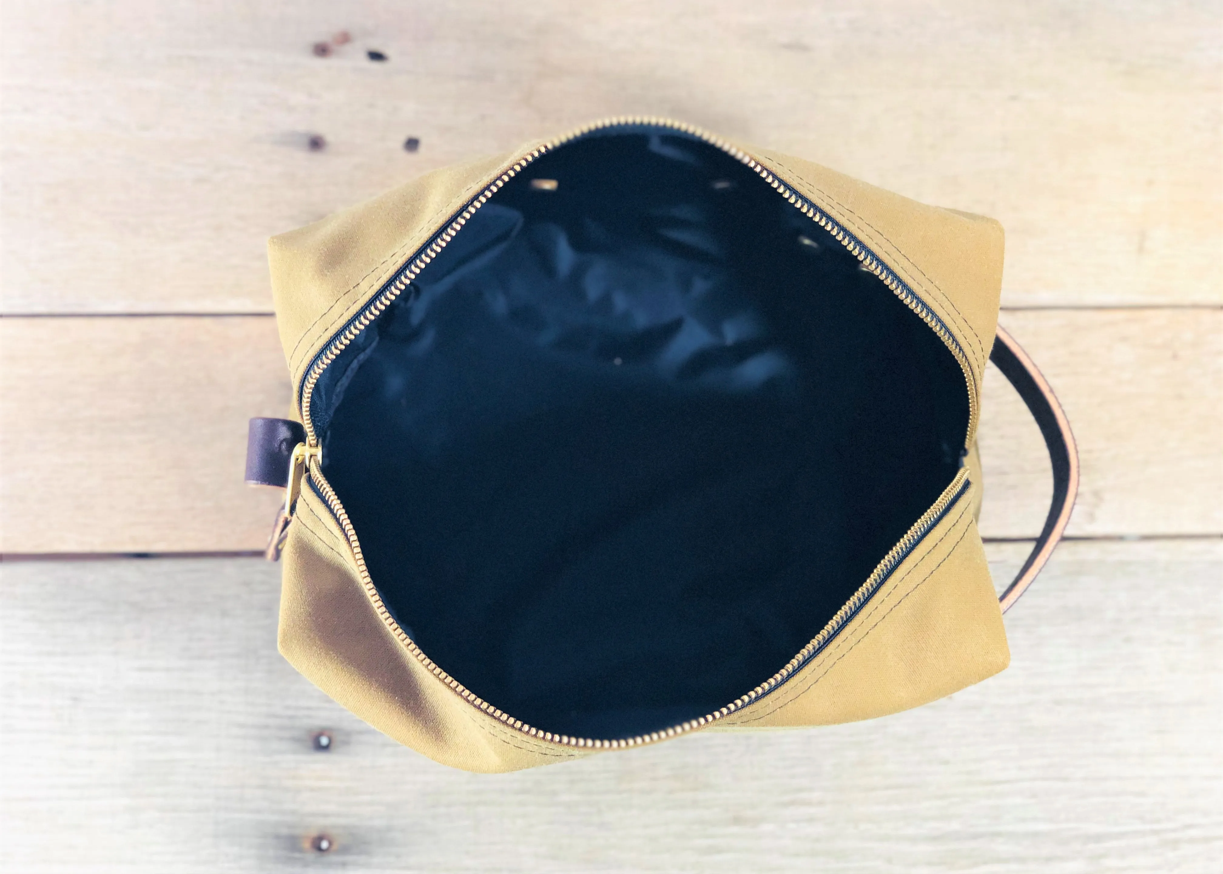 Waxed Canvas Dopp Kit, Tan