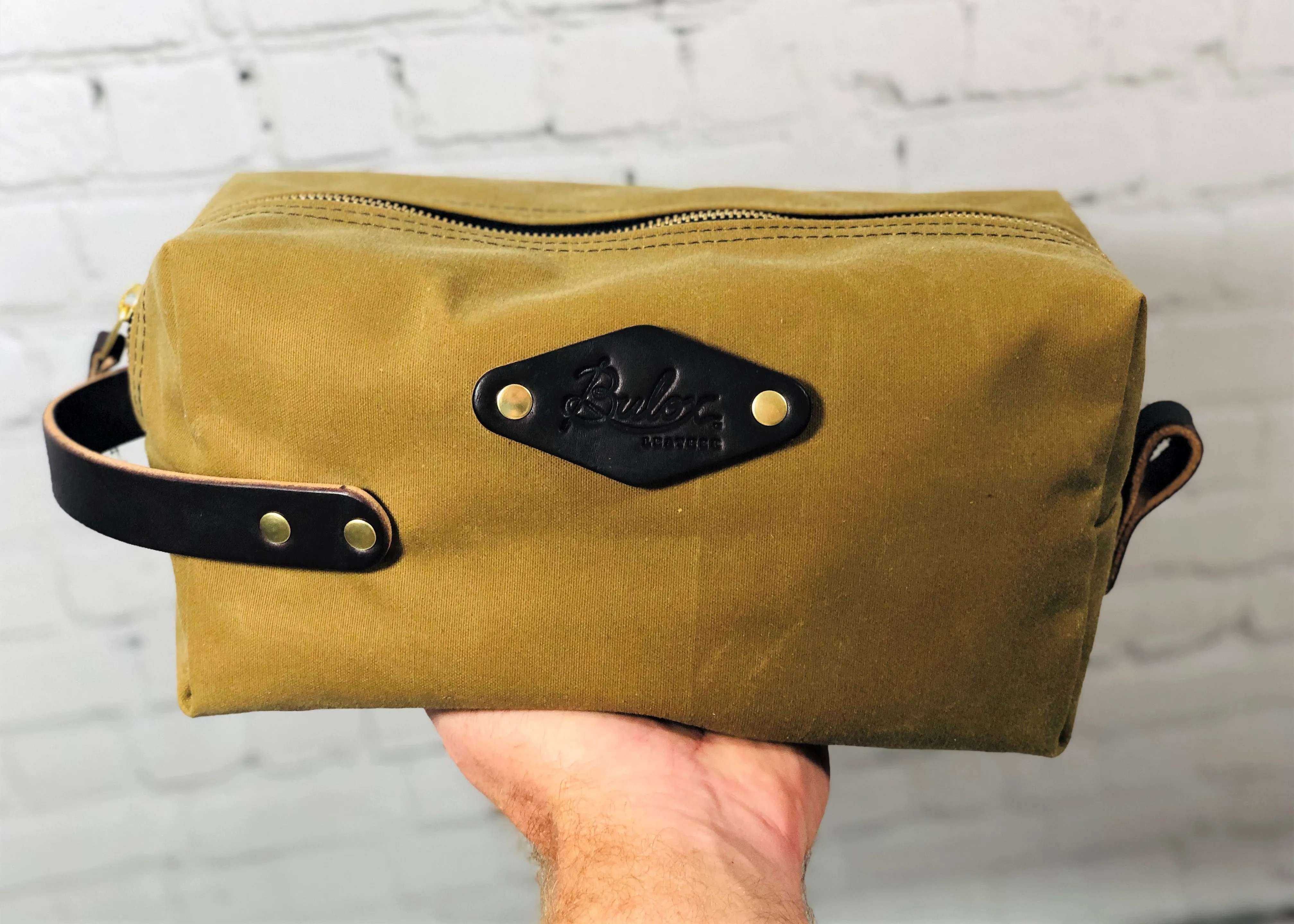 Waxed Canvas Dopp Kit, Tan